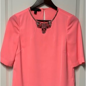 Ted Baker embellished rhinestone top sz 1